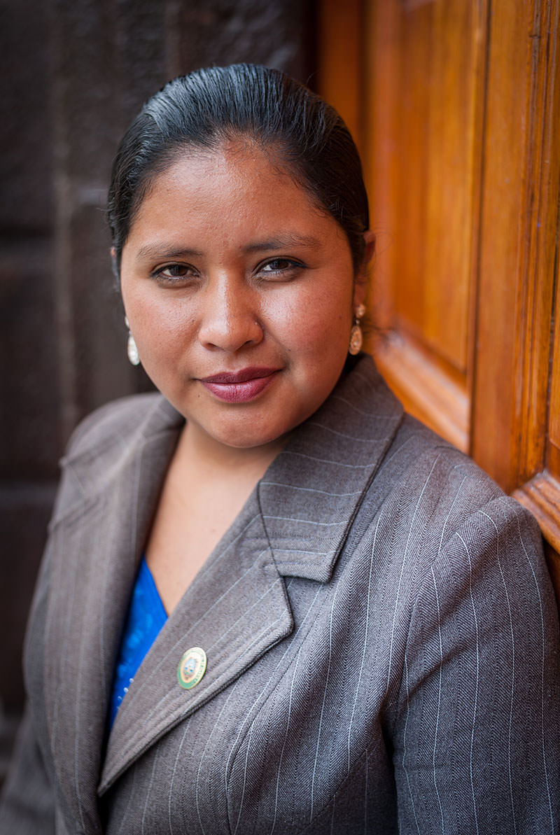 Denisse is pictured in 2014 at the Huanta municipal building in 2014 where she works as a mayoral adviser — the youngest person elected to the position. She credits her success to her experience with the Children’s Parliament as well as her sponsor’s encouragement. “My sponsor wrote [letters] in a very lovely way, like I was her daughter,” Denisse recalls.