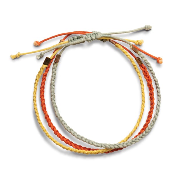 "Further Together" waxed string adjustable bracelets by Kristoffer Polaha