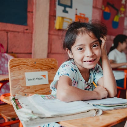 little girl in school