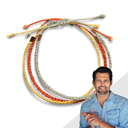 “Further Together” waxed string bracelets by Kristoffer Polaha