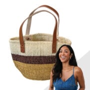 “Gathering Goodness” sisal bag featured by Tayshia Adams