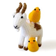 Goat + 2 chickens ornament