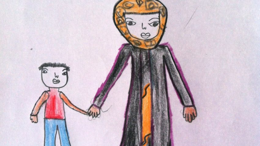 After the trauma of fleeing Syria, refugee children express their heartbreaking stories by illustrating them at a refugee camp in Lebanon.