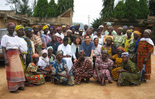 Joyce West and Doug Lee, center, with the group of widows who inspired their church’s commitment to prayer. (Photo courtesy of Grace Fellowship Community Church)