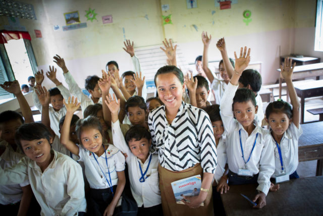 Phally, a former sponsored child, chose to become a teacher.