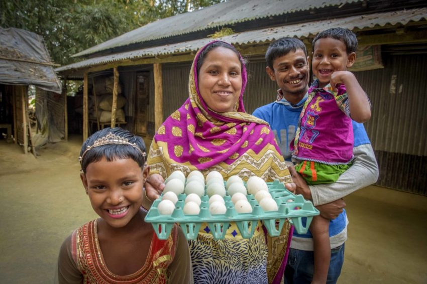 After receiving chickens, Sonali's family now sells extra eggs and has enough income to have healthy meals, pay for school fees, and even dream for the future.