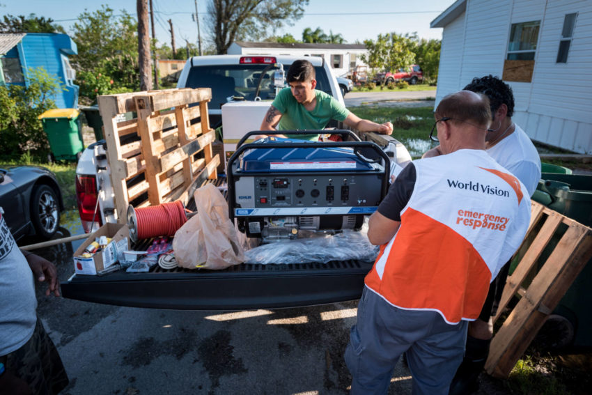 World Vision is helping families and social service agencies in the midst of Hurricane Irma recovery by providing generators as part of relief efforts.