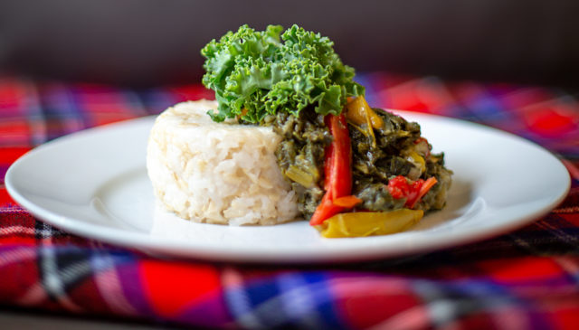 Greens grown in Rwanda often end up combined with peanut butter in a dish called isombe. Watch a video and then try this isombe recipe with your family!