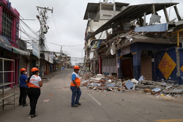 2016 Ecuador earthquake: World Vision staff assess damage in a business district of Manta, a major port city. A magnitude-7.8 earthquake rocked Ecuador’s coast