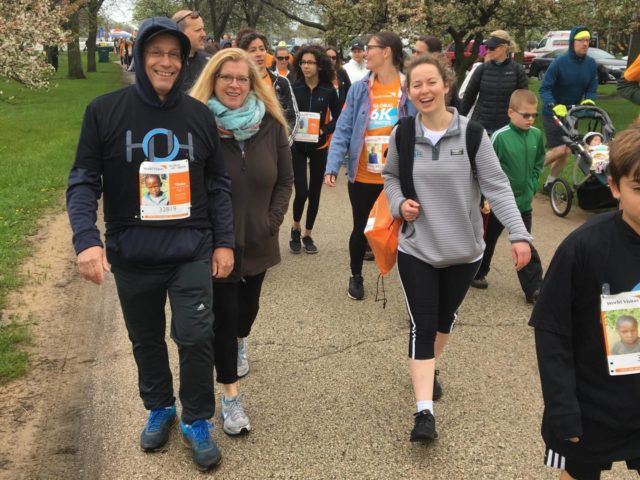 Employees from HOH Water Technology walk together in the 2018 Global 6K for Water.