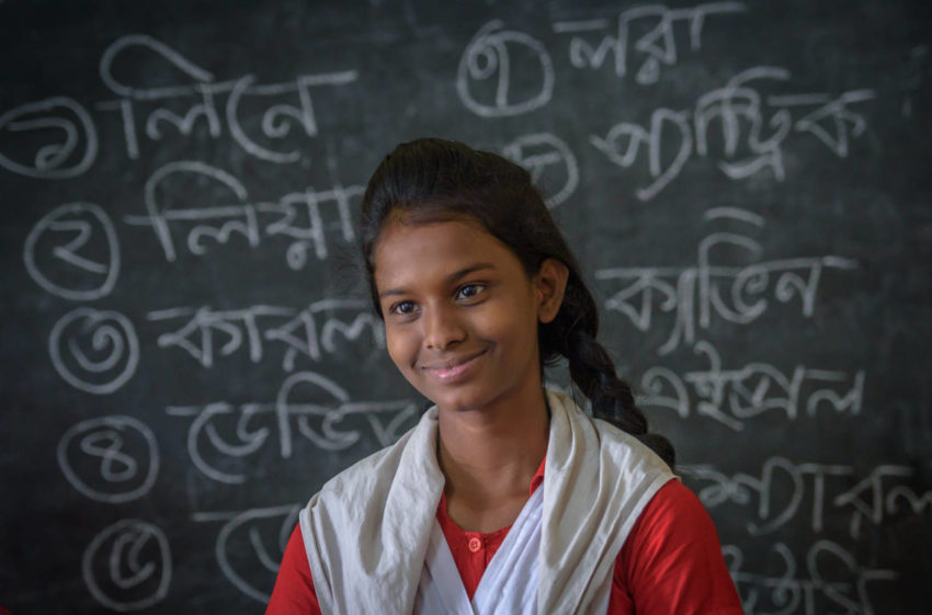 Bristy’s is a life transformed through World Vision’s child protection program. She no longer works in the shrimp factory, but instead is back in school.