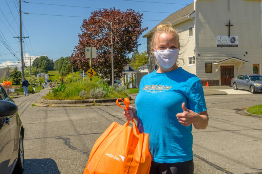 Heidi’s optimistic attitude shines at a World Vision Family Emergency Kit distribution.