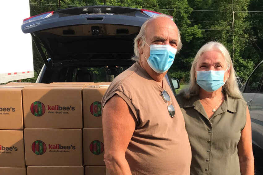 Cathy and Bill Riley pick up Fresh Food Boxes at World Vision’s Appalachia Storehouse.