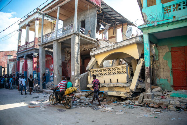 Damage from Haiti earthquake August 14, 2021.
