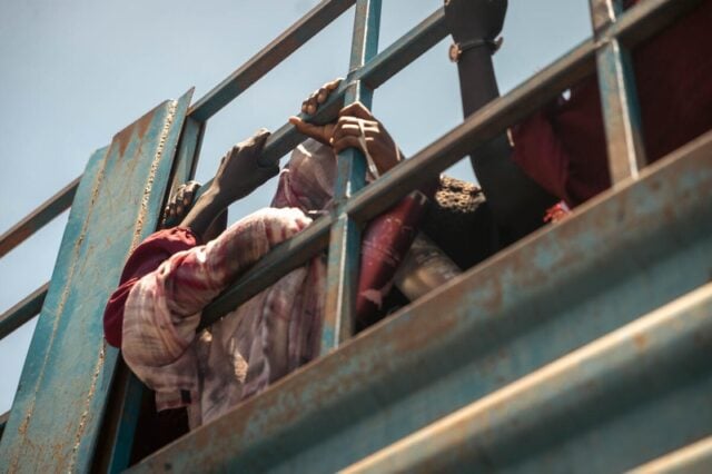 Sudanese refugees traveling through Upper Nile, South Sudan. Since the beginning of the Sudan conflict, hundreds of thousands of refugees and returnees have fled into South Sudan. Now, recent escalation of conflict in South Sudan is deepening an already-dire humanitarian crisis in the country.