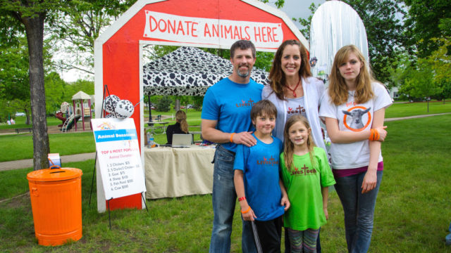 When Jill and Alex Hass were at their lowest point—unemployed, with their dream home in foreclosure and no money to pay for electricity or buy groceries for their children—they decided to raise money to help people who might be in more need than them. They organized a backyard potluck, invited a few bands, called the event “Livestock” and raised money to donate to World Vision’s Gift Catalog, providing animals to families in need around the world. In five years, Livestock has grown to one of the biggest events in their town of 11,000 in Minnesota, this year raising more than $30,000 for the Gift Catalog.