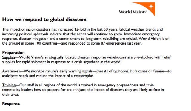 How we respond to global disasters (PDF)
