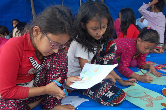 A Child Friendly Space set up in Kathmandu helps children impacted by the Nepal earthquake have a safe place to play. PHOTO: Alina Shresthra/World Vision